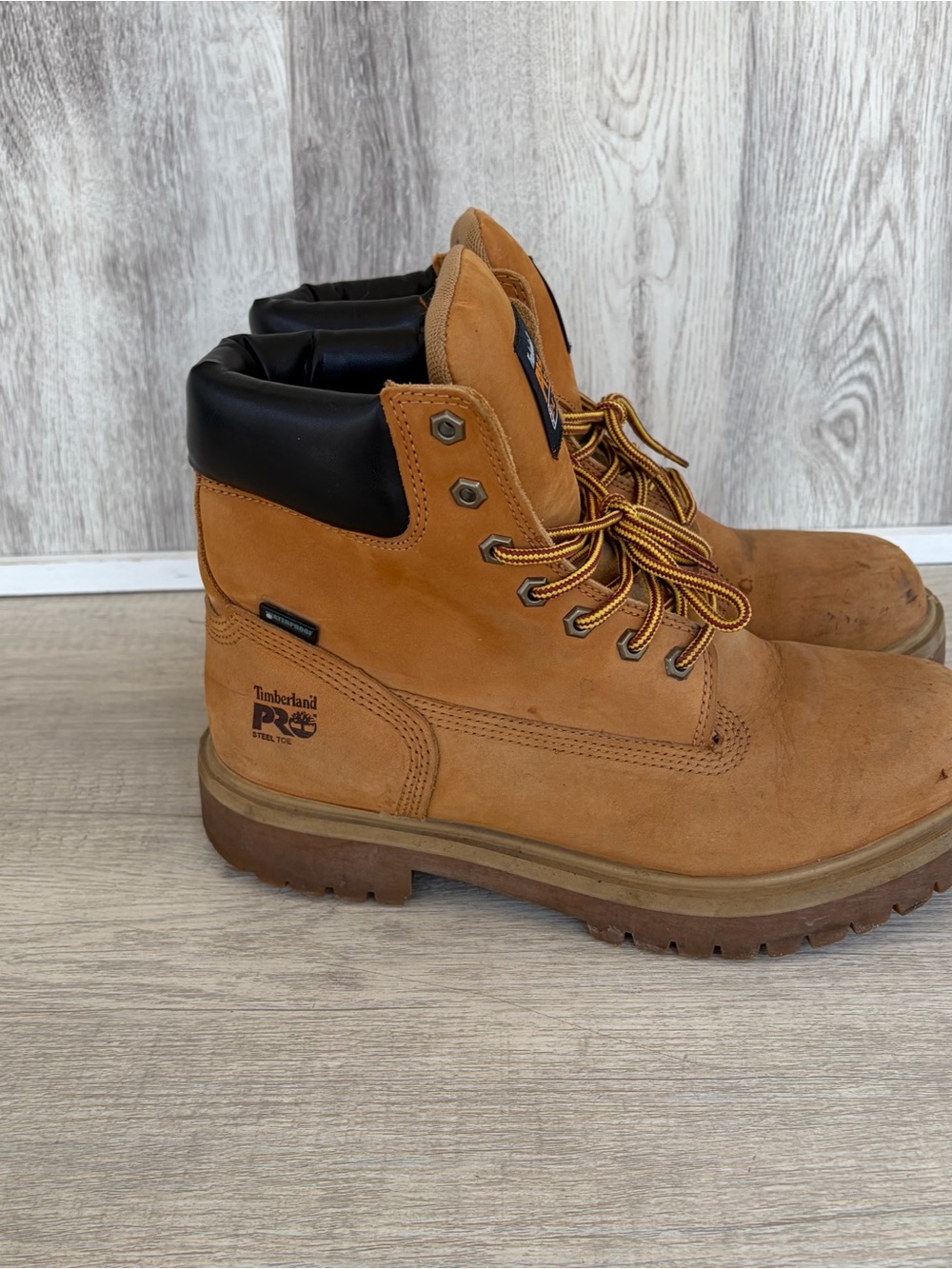 Timberland Pro Boots Mens Size 10 Wide Direct Attach Steel Toe Work Wheat Nubuck